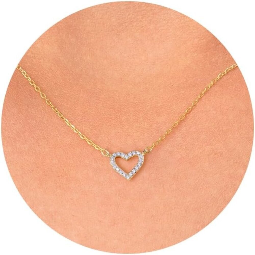 🆕 Women Gold Sun Moon Shell Summer Necklace Trendy CZ Heart CharmSimple Jewelry